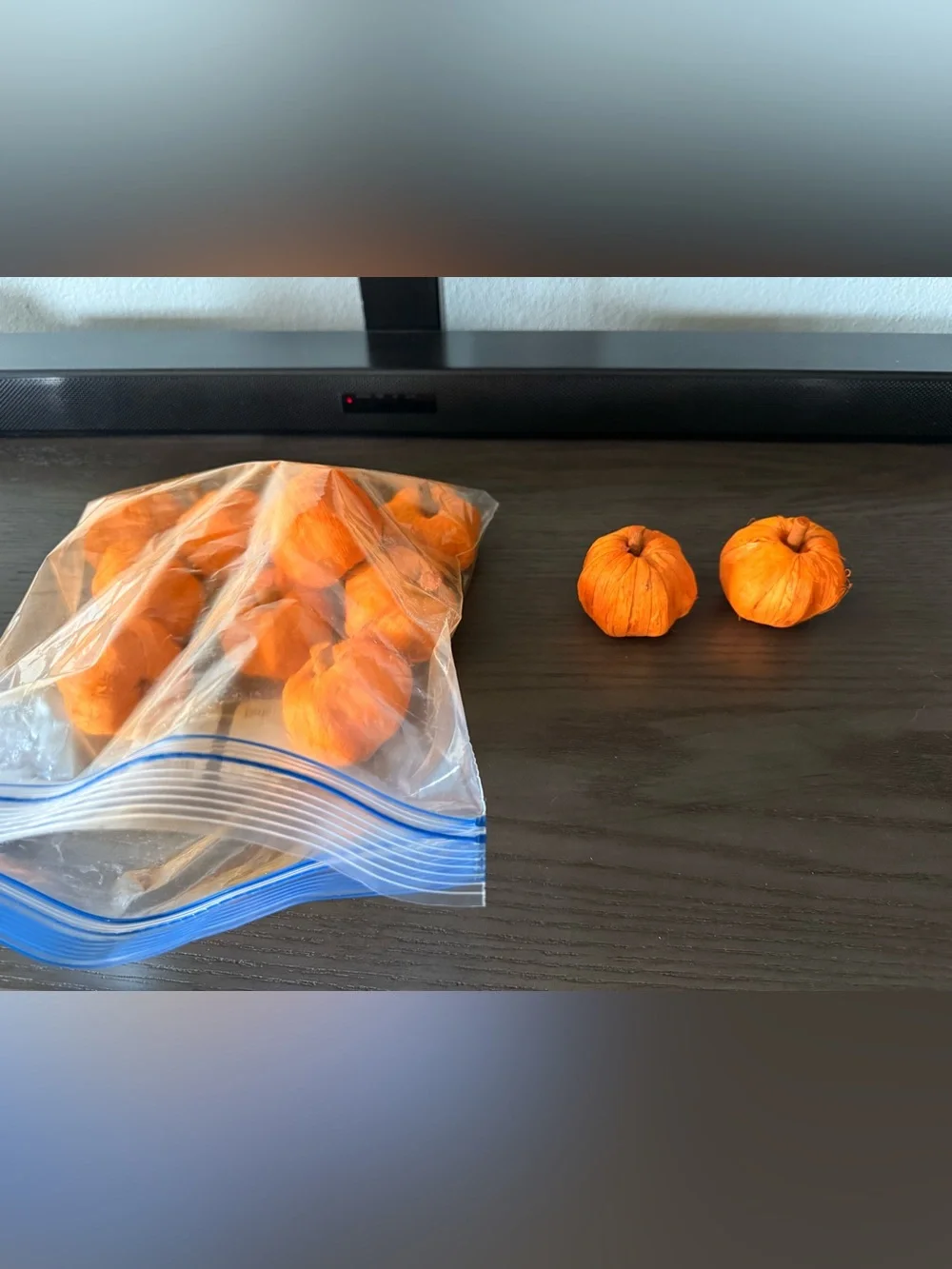 Orange Decorative Wood Mini Pumpkins - Pack of 22